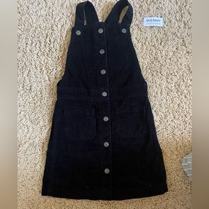 kids black corduroy button dress with pockets !!!